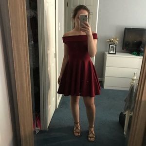 Boohoo Burgundy Dress